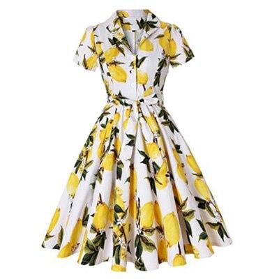 Vintage Plus Size 60-Tals Citronklänning