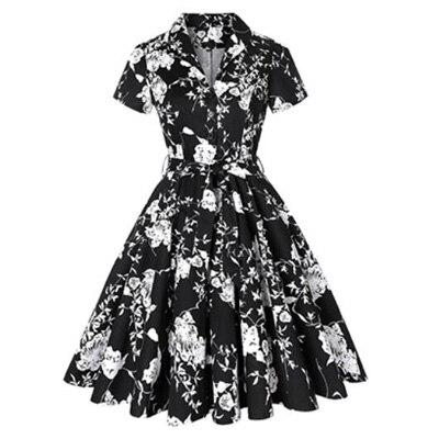 Vintage Plus Size 60-Tals Svartvit Klänning