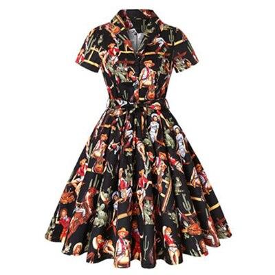 Vintage Plus Size 60-Tal Pinup Svart Klänning