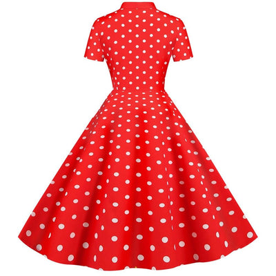 Röd Vintage Retro Klänning