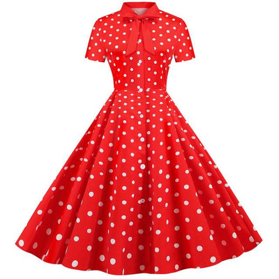 Röd Vintage Retro Klänning