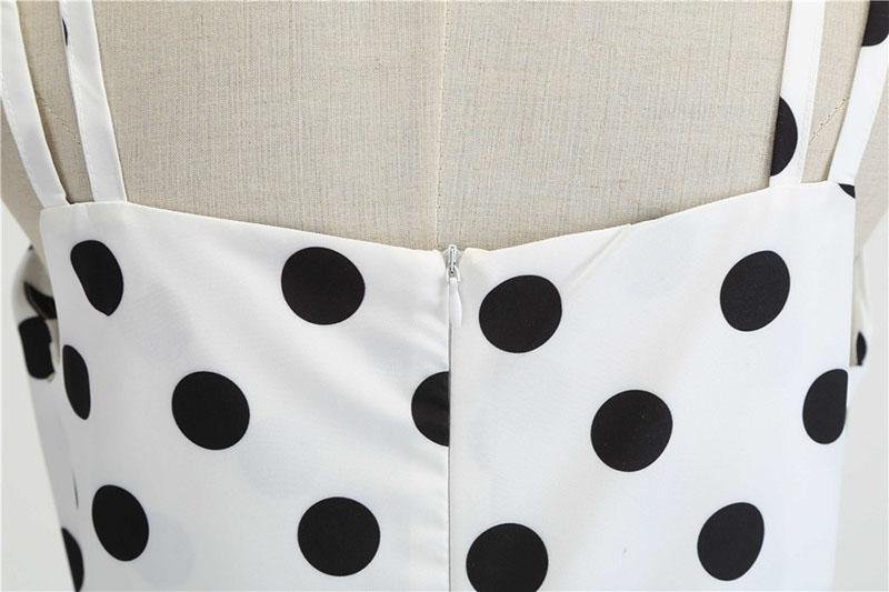 Vintage Rockabilly Klänning Vita Prickar