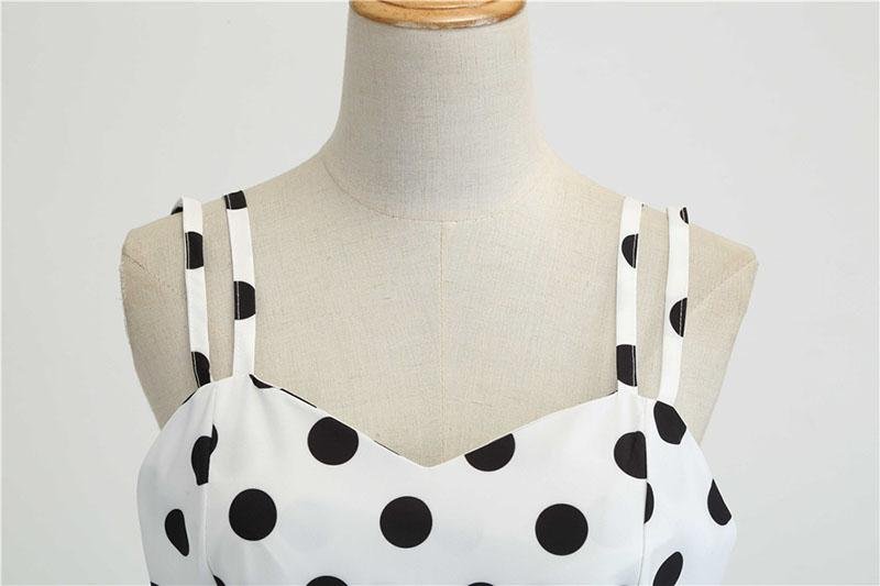 Vintage Rockabilly Klänning Vita Prickar