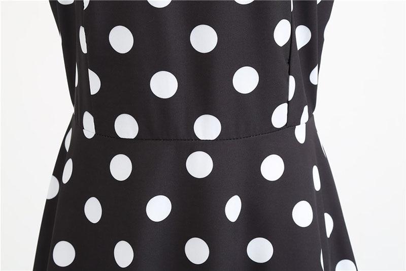 Vintage Rockabilly Klänning Svart Vit Polka Dots