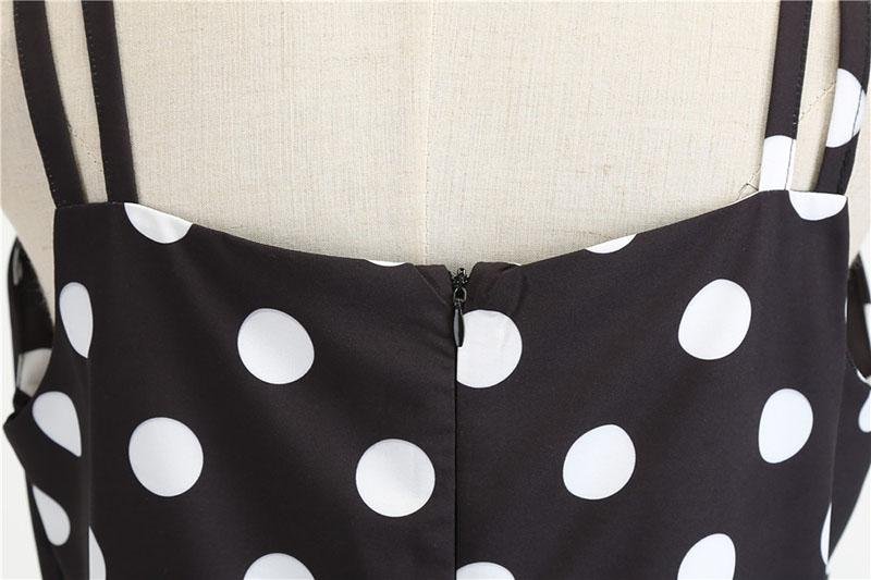 Vintage Rockabilly Klänning Svart Vit Polka Dots