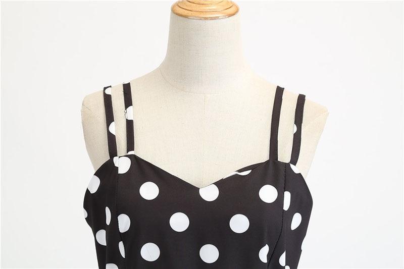 Vintage Rockabilly Klänning Svart Vit Polka Dots