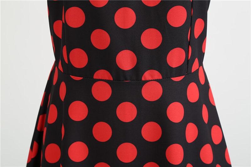 Vintage Rockabilly Klänning Svart Röda Polka Dots