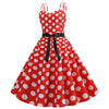 Vintage Rockabilly Klänning Röd Vit Polka Dots