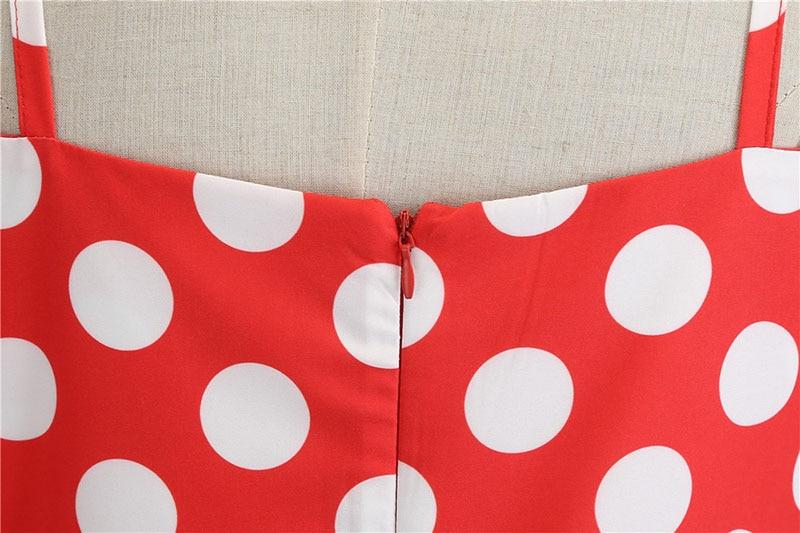 Vintage Rockabilly Klänning Röd Vit Polka Dots