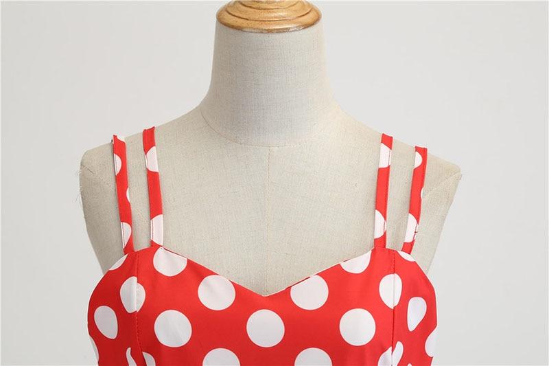 Vintage Rockabilly Klänning Röd Vit Polka Dots