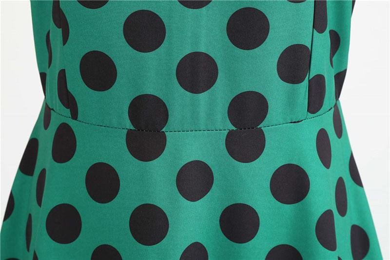 Vintage Rockabilly Klänning Polka Dot Green