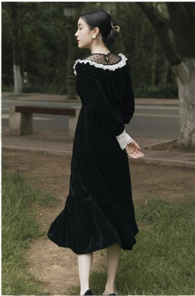 Vintage 40-Tal Outfit Klänning Svart
